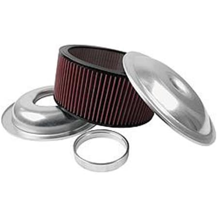 Allstar Performance 14 in. Lightweight Air Cleaner Kit 6 in. Washable Element; Plain ALL25926